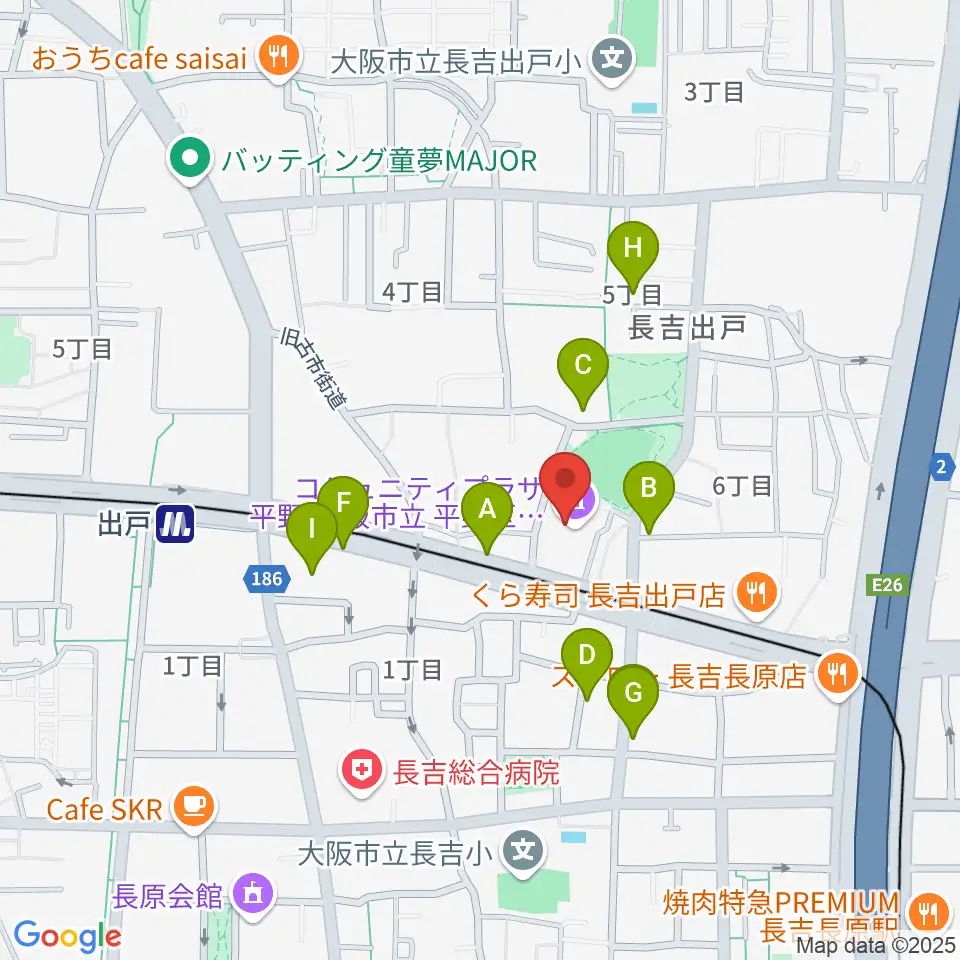 コミュニティプラザ平野周辺の駐車場・コインパーキング一覧地図