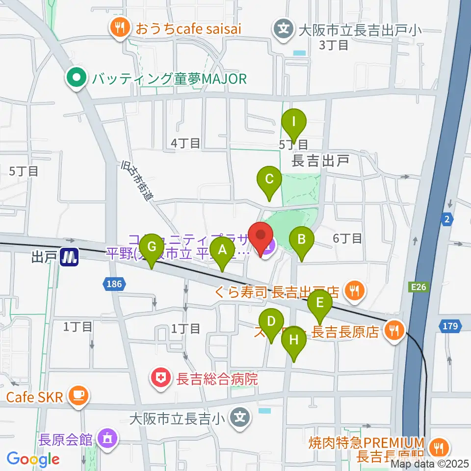 コミュニティプラザ平野周辺の駐車場・コインパーキング一覧地図