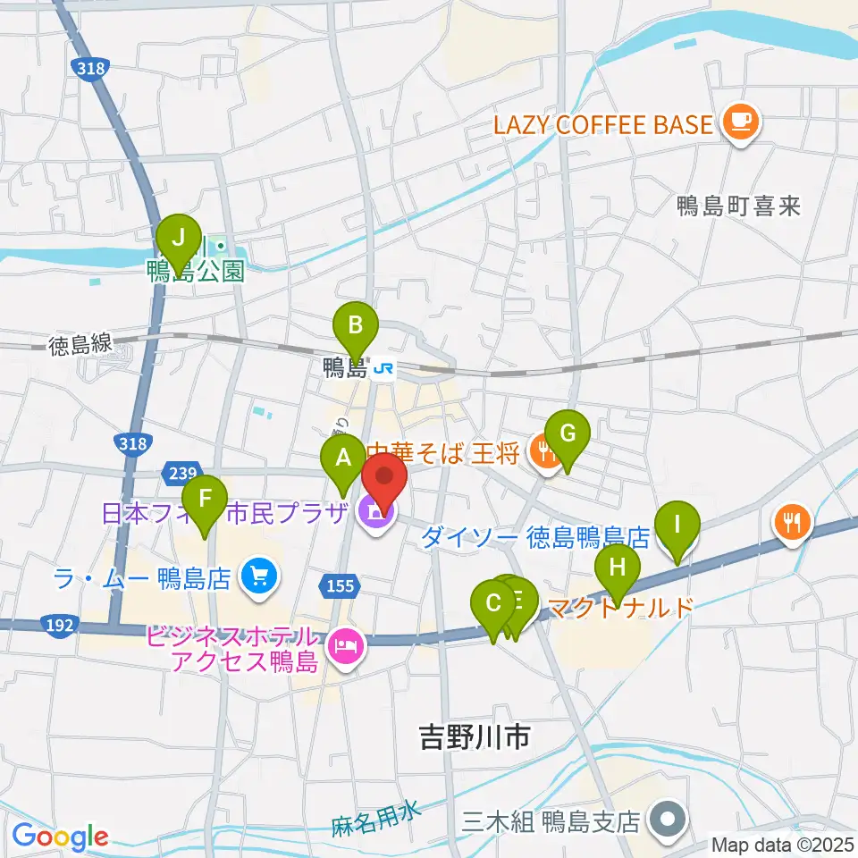 日本フネン市民プラザ周辺の駐車場・コインパーキング一覧地図