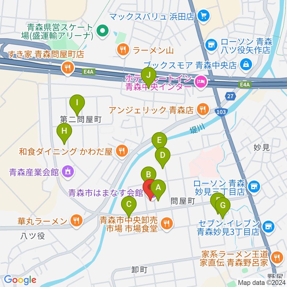 青森市はまなす会館周辺の駐車場・コインパーキング一覧地図