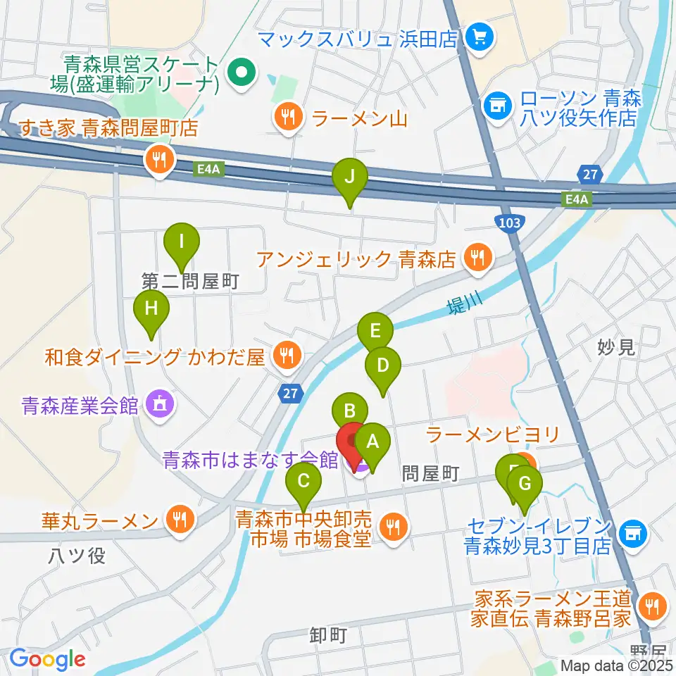 青森市はまなす会館周辺の駐車場・コインパーキング一覧地図