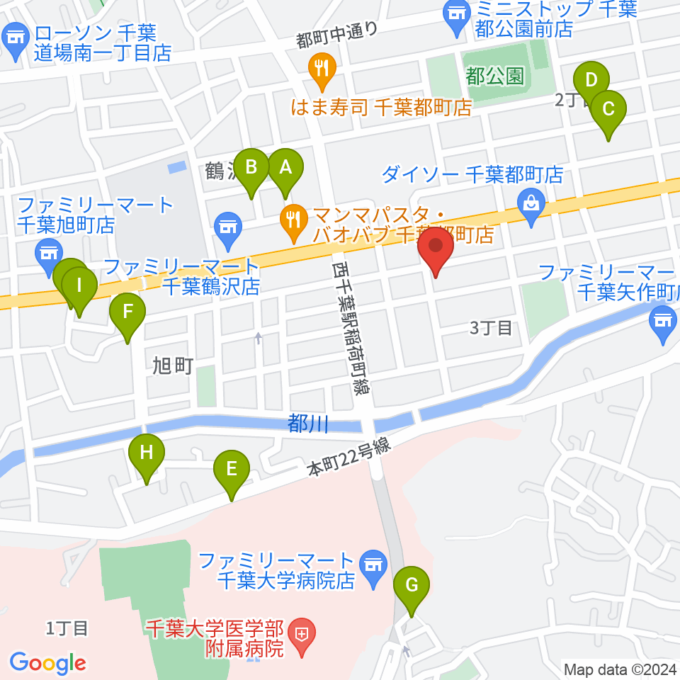 千葉2AWスクエア周辺の駐車場・コインパーキング一覧地図