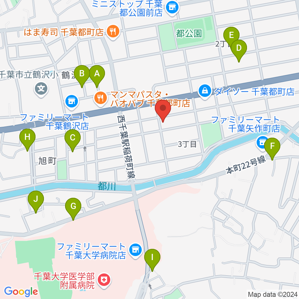 千葉2AWスクエア周辺の駐車場・コインパーキング一覧地図