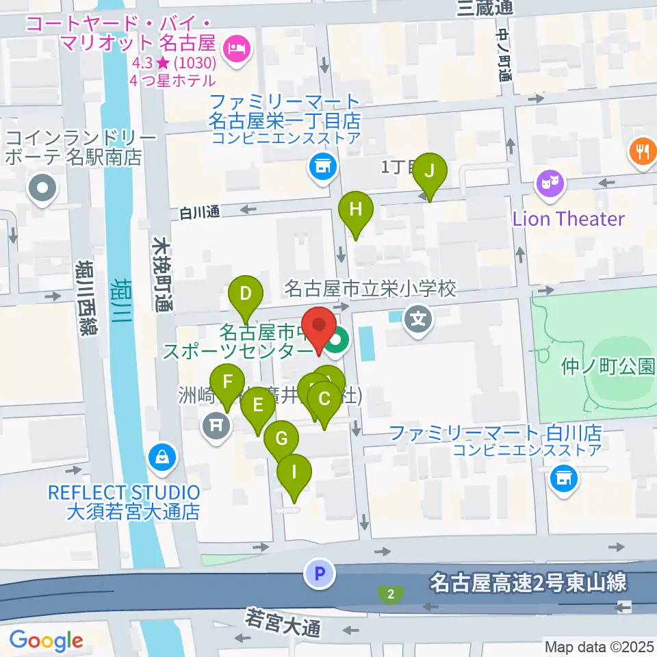 名古屋市中スポーツセンター周辺の駐車場・コインパーキング一覧地図