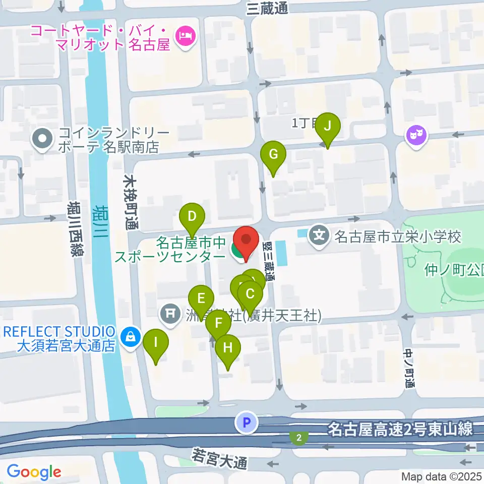 名古屋市中スポーツセンター周辺の駐車場・コインパーキング一覧地図