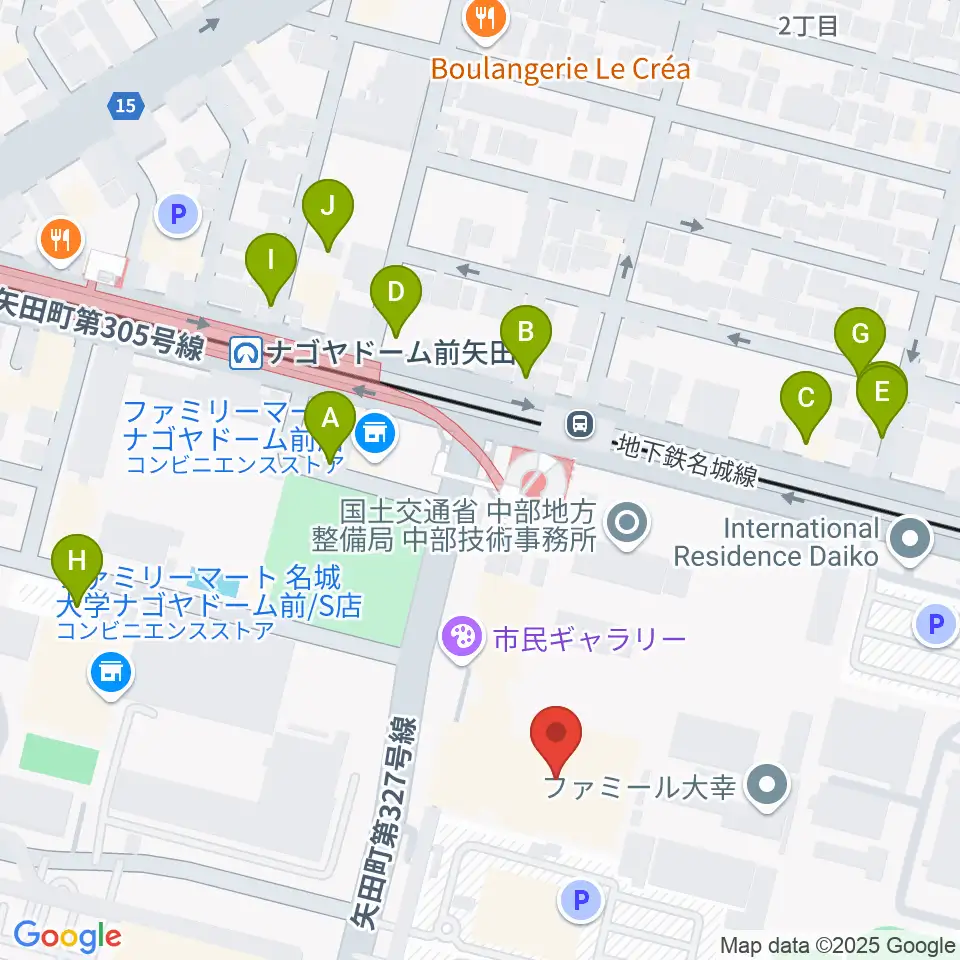 名古屋市東スポーツセンター周辺の駐車場・コインパーキング一覧地図