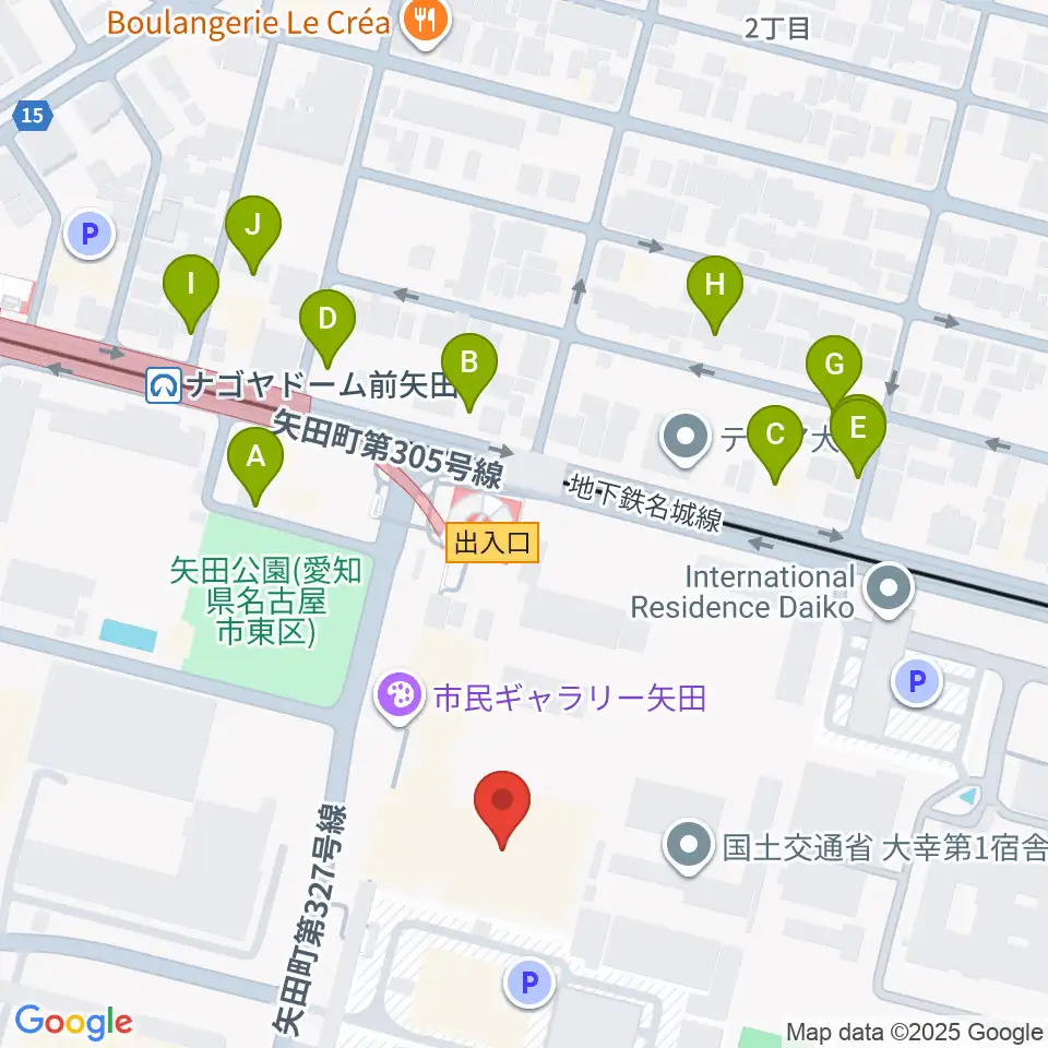 名古屋市東スポーツセンター周辺の駐車場・コインパーキング一覧地図