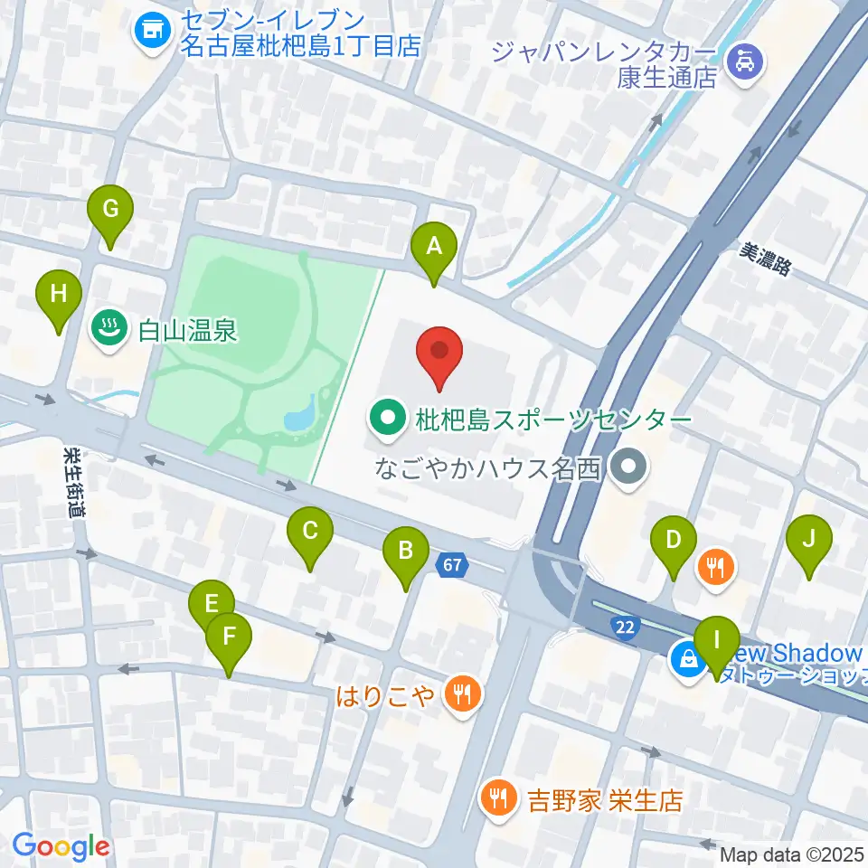枇杷島スポーツセンター周辺の駐車場・コインパーキング一覧地図