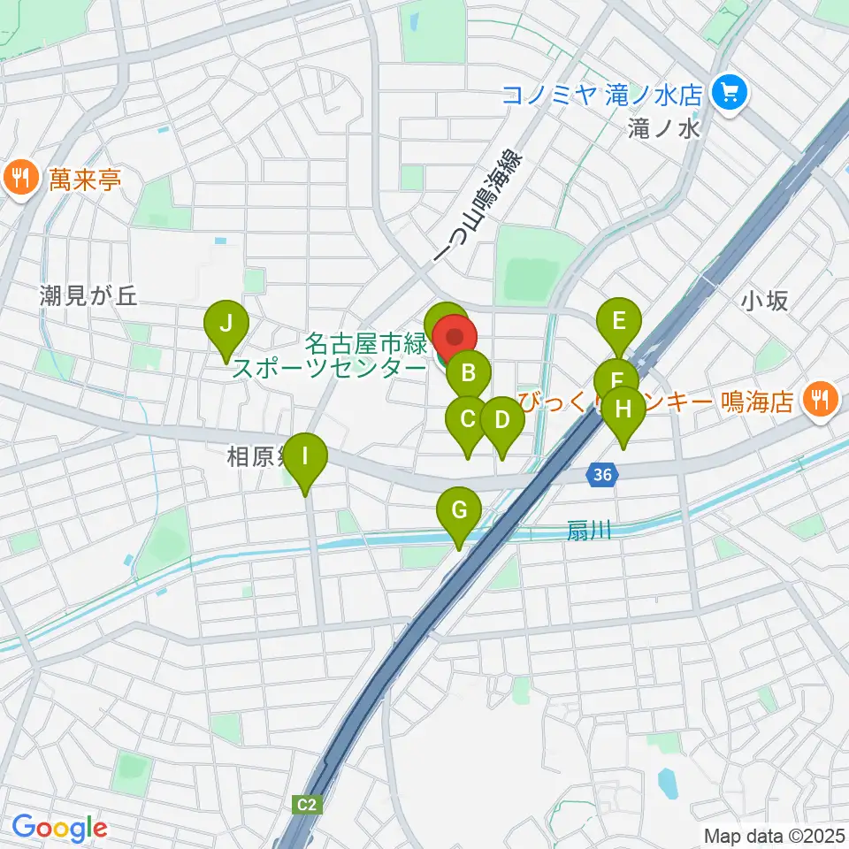 名古屋市緑スポーツセンター周辺の駐車場・コインパーキング一覧地図