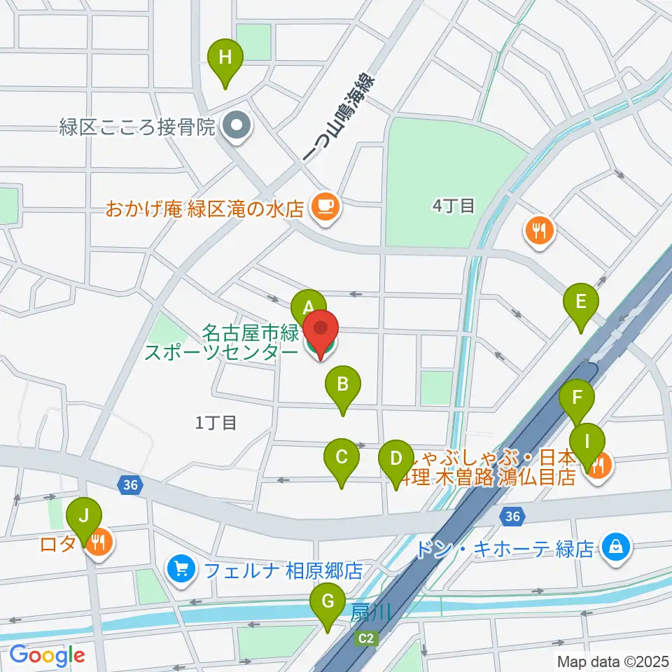 名古屋市緑スポーツセンター周辺の駐車場・コインパーキング一覧地図