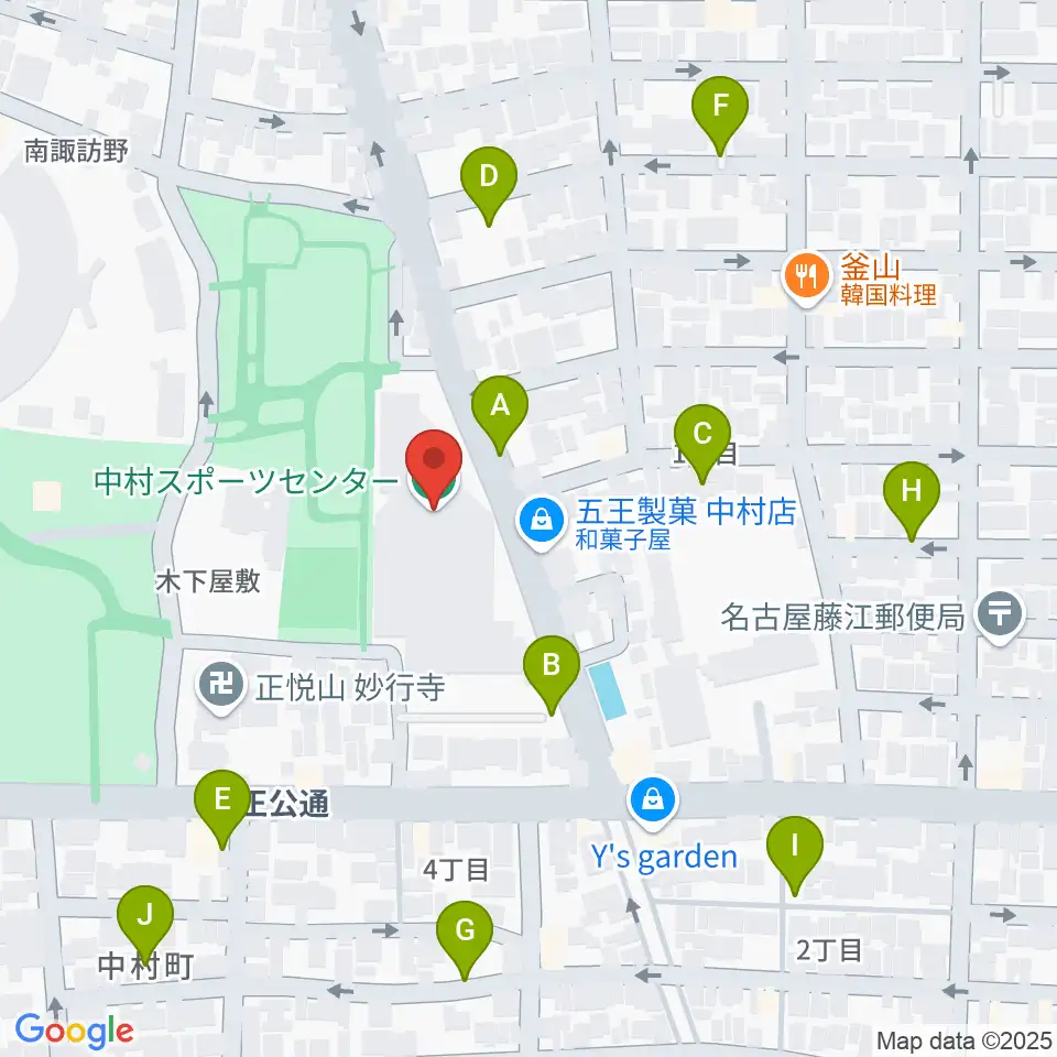 名古屋市中村スポーツセンター周辺の駐車場・コインパーキング一覧地図
