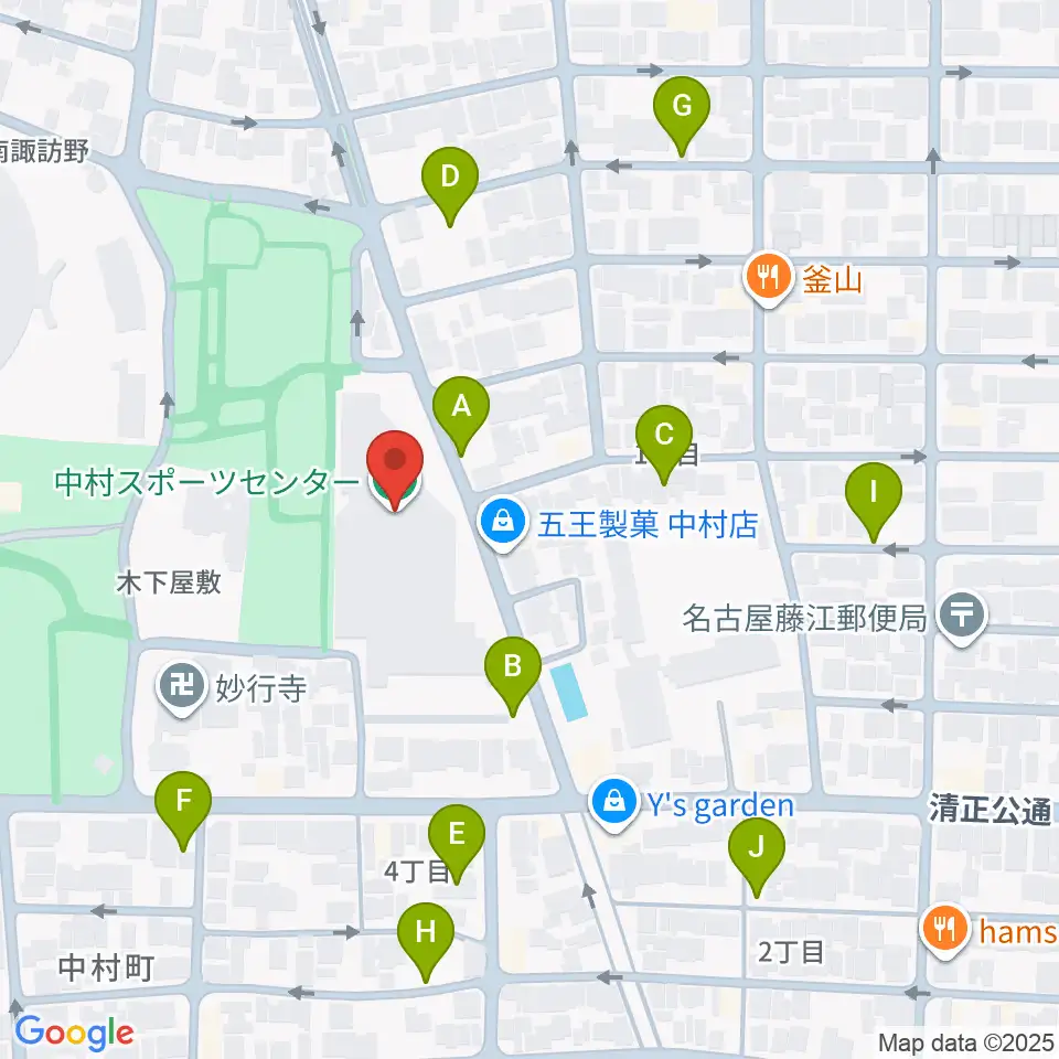 名古屋市中村スポーツセンター周辺の駐車場・コインパーキング一覧地図