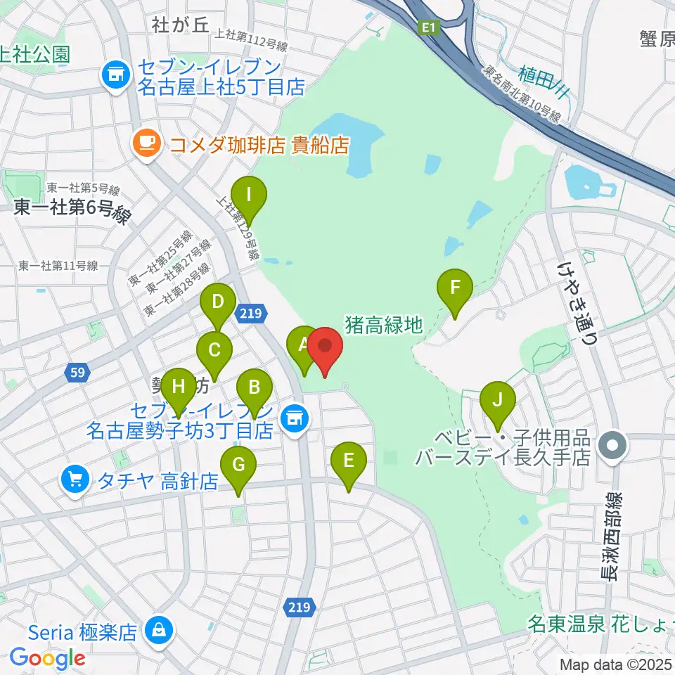 名古屋市名東スポーツセンター周辺の駐車場・コインパーキング一覧地図