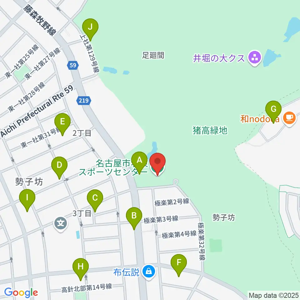 名古屋市名東スポーツセンター周辺の駐車場・コインパーキング一覧地図
