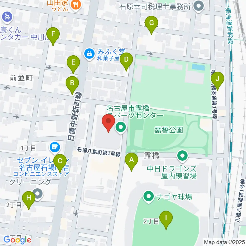 名古屋市露橋スポーツセンター周辺の駐車場・コインパーキング一覧地図