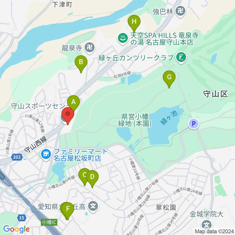 守山スポーツセンター周辺の駐車場・コインパーキング一覧地図