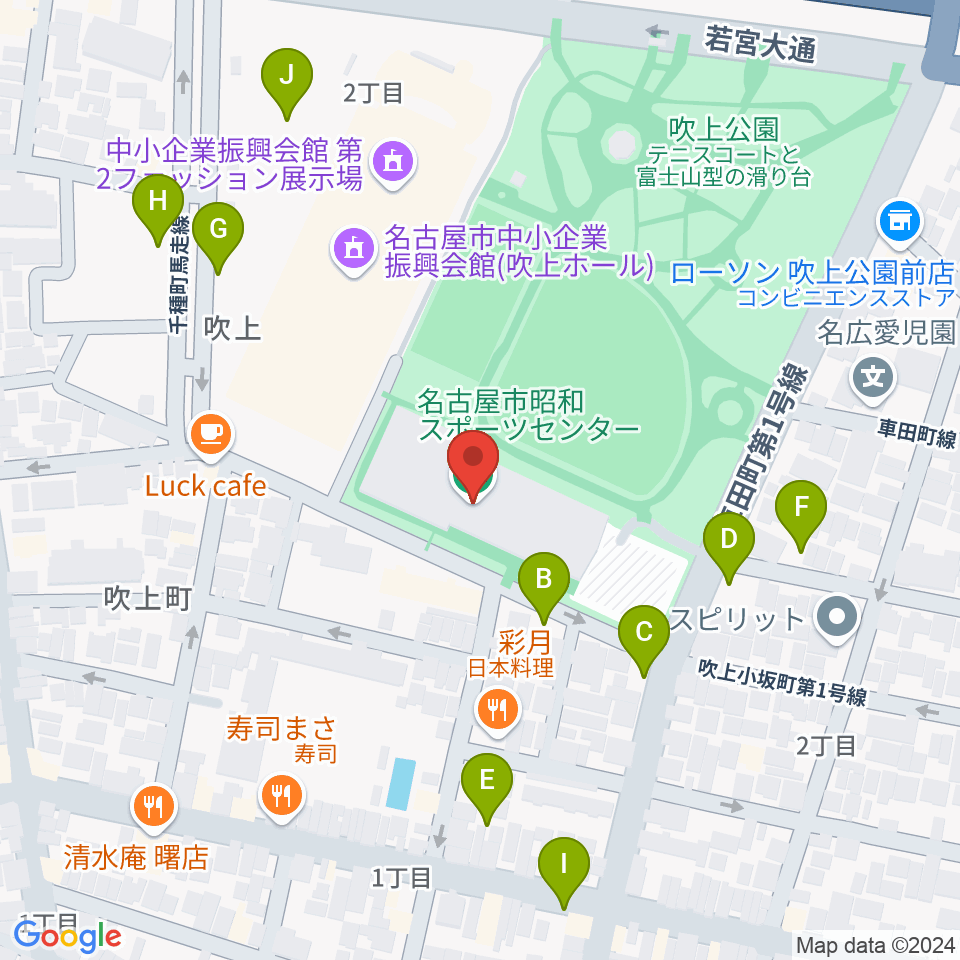 名古屋市昭和スポーツセンター周辺の駐車場・コインパーキング一覧地図