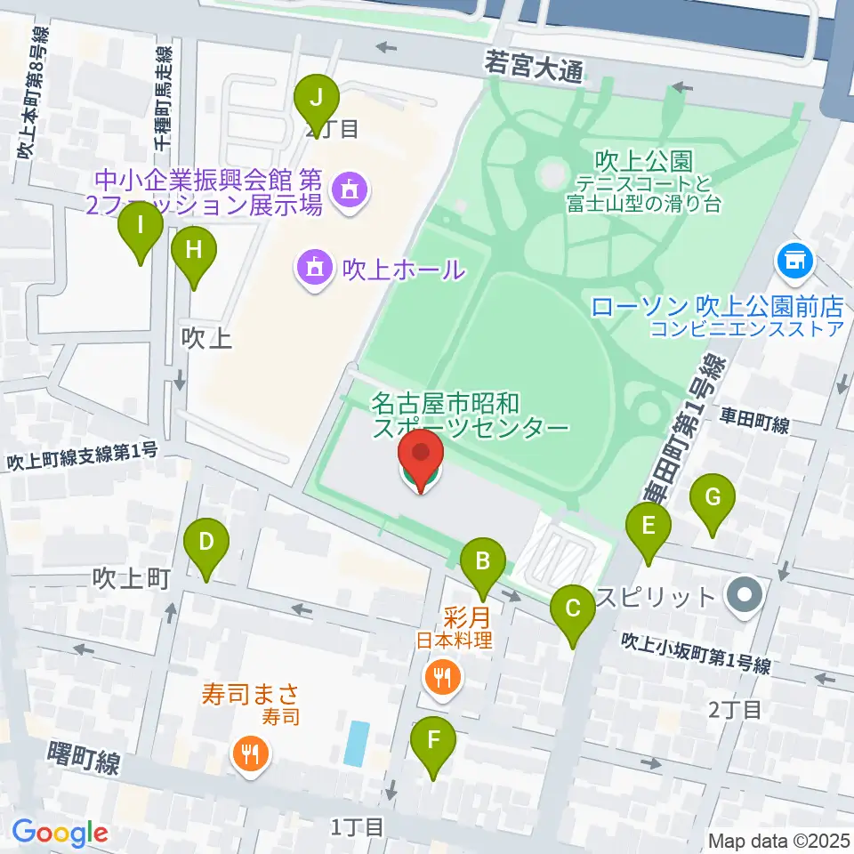 名古屋市昭和スポーツセンター周辺の駐車場・コインパーキング一覧地図