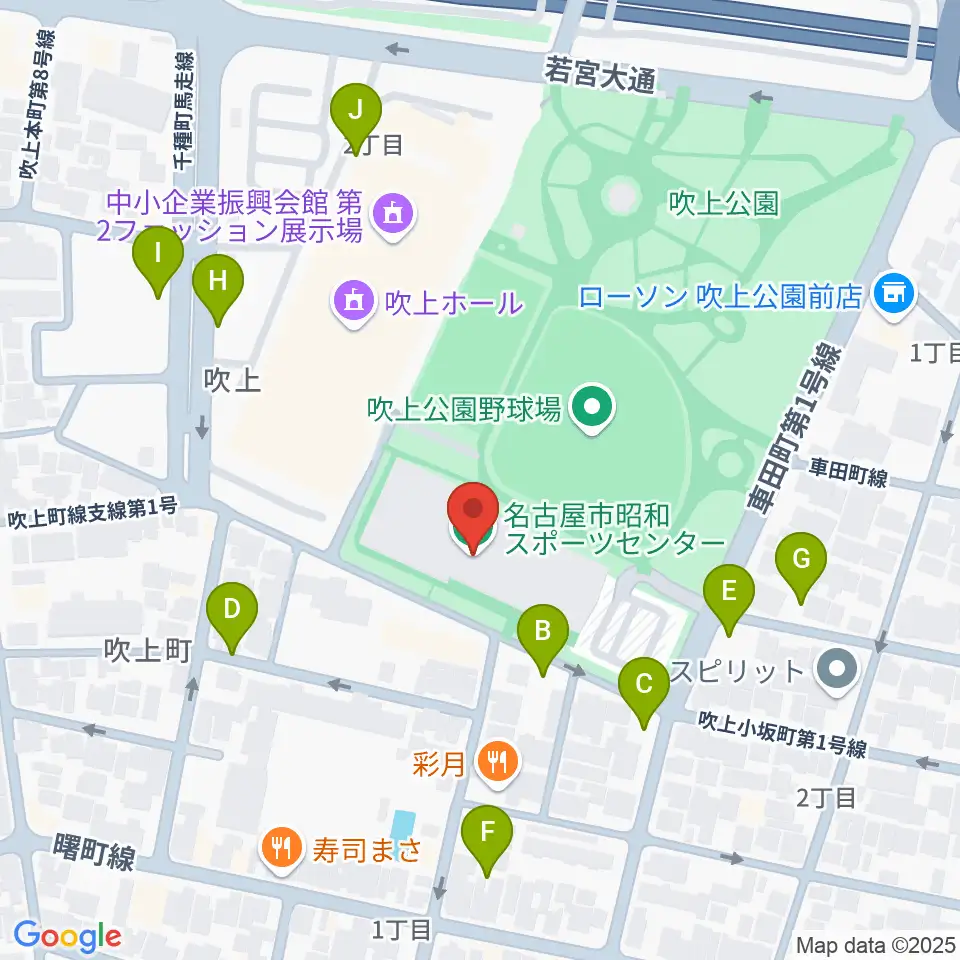 名古屋市昭和スポーツセンター周辺の駐車場・コインパーキング一覧地図