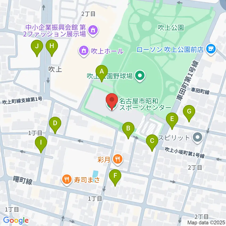 名古屋市昭和スポーツセンター周辺の駐車場・コインパーキング一覧地図