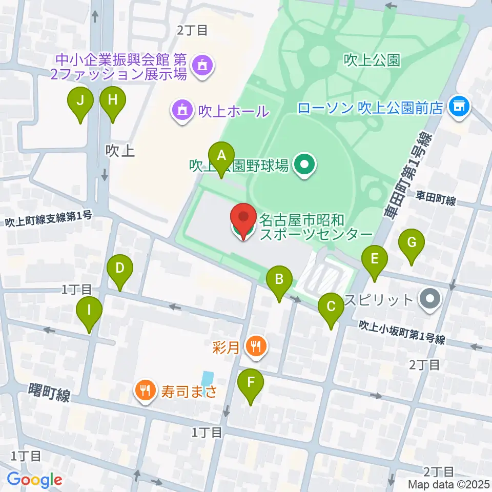 名古屋市昭和スポーツセンター周辺の駐車場・コインパーキング一覧地図