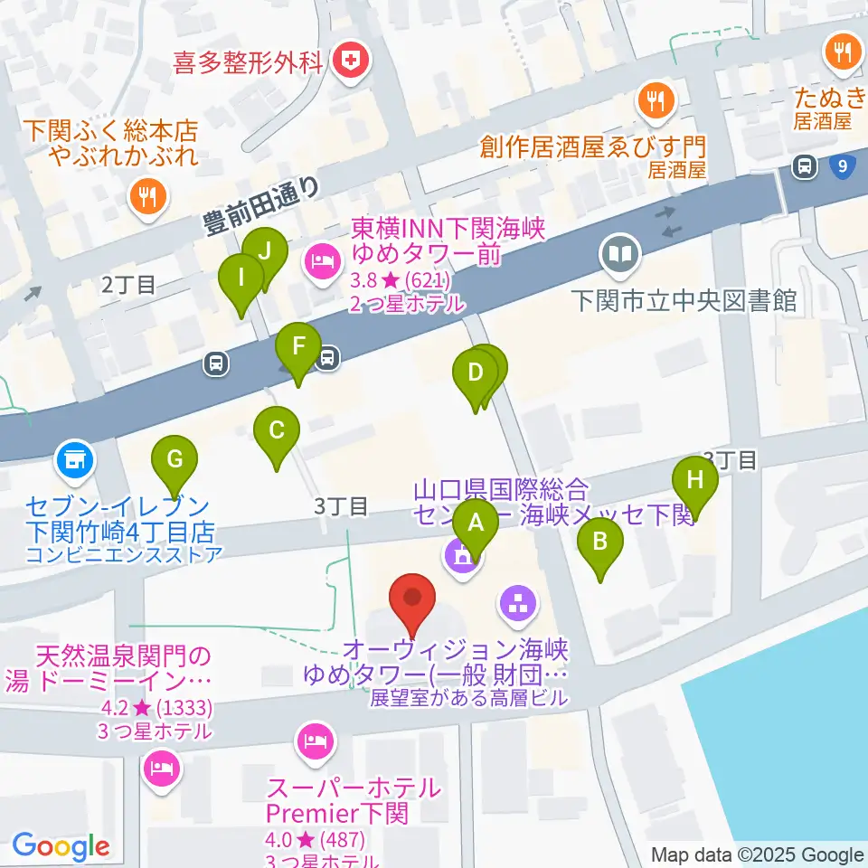 海峡メッセ下関周辺の駐車場・コインパーキング一覧地図