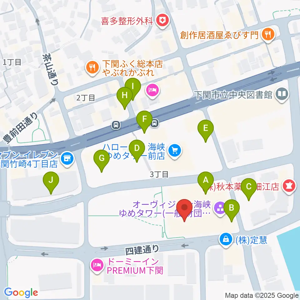 海峡メッセ下関周辺の駐車場・コインパーキング一覧地図