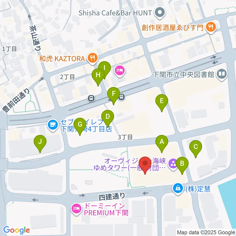 海峡メッセ下関周辺の駐車場・コインパーキング一覧地図