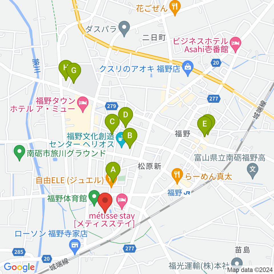 南砺市福野B&G海洋センター周辺の駐車場・コインパーキング一覧地図