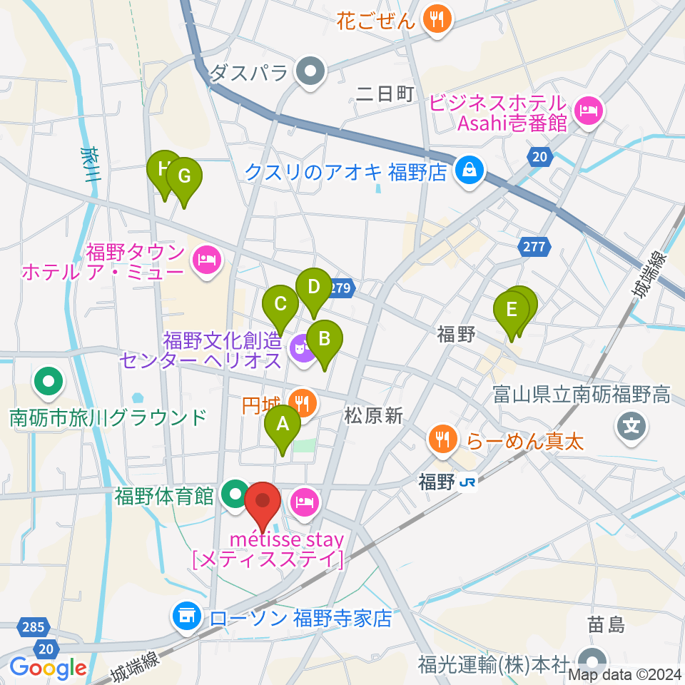 南砺市福野B&G海洋センター周辺の駐車場・コインパーキング一覧地図