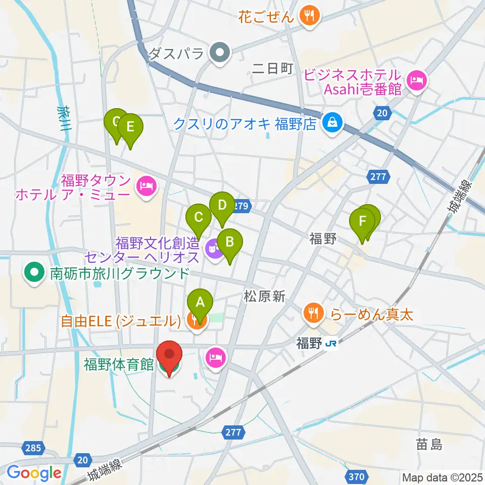 南砺市福野体育館周辺の駐車場・コインパーキング一覧地図