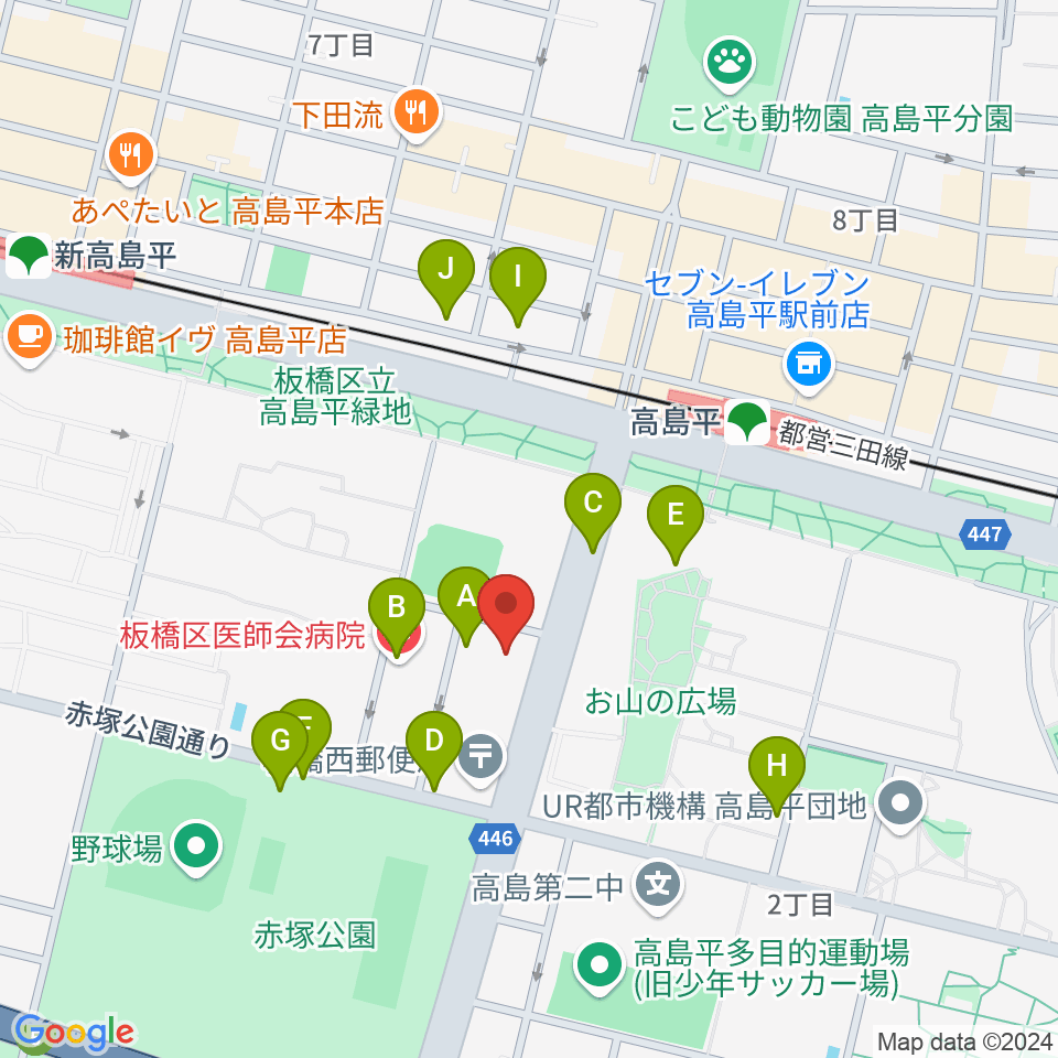 高島平区民館ホール周辺の駐車場・コインパーキング一覧地図