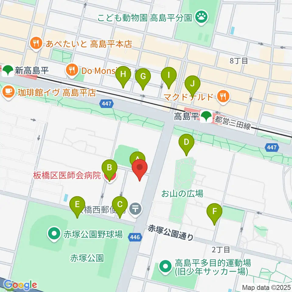高島平区民館周辺の駐車場・コインパーキング一覧地図