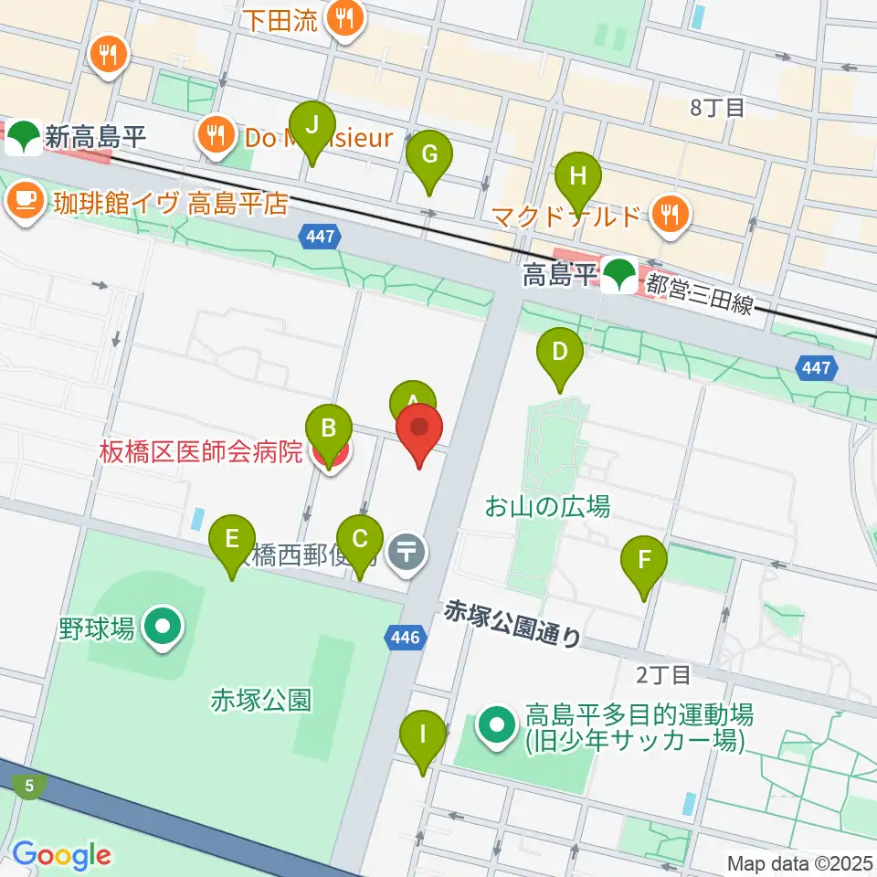 高島平区民館周辺の駐車場・コインパーキング一覧地図