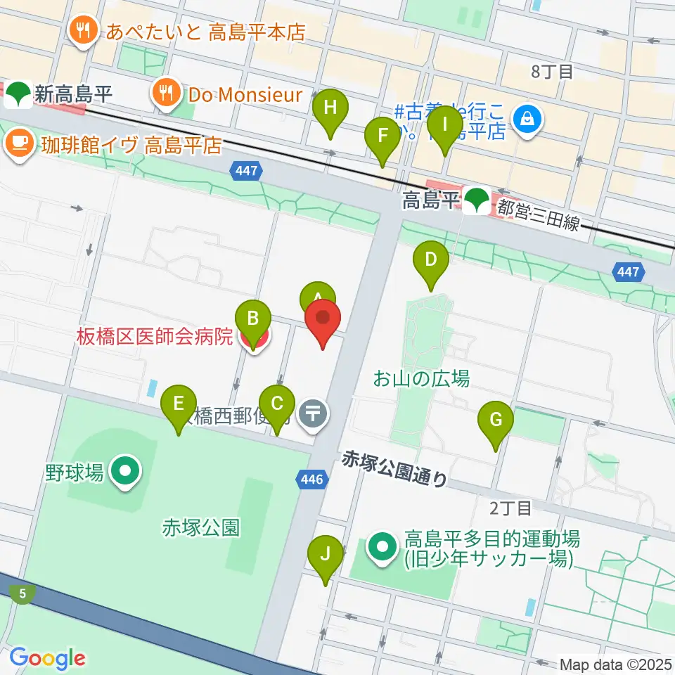 高島平区民館周辺の駐車場・コインパーキング一覧地図