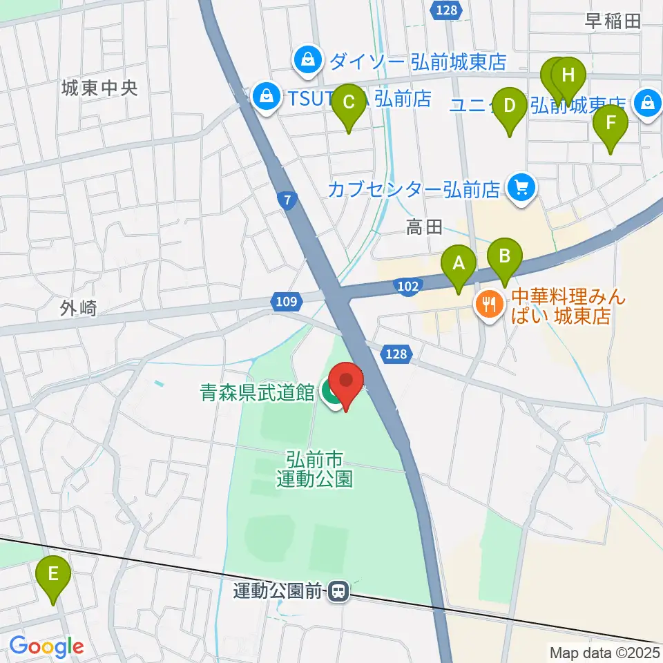 青森県武道館周辺の駐車場・コインパーキング一覧地図