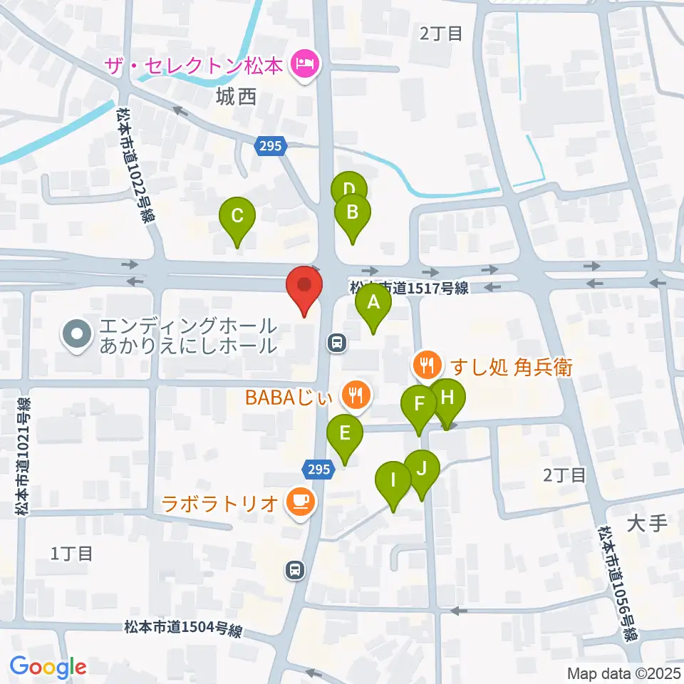 日本ヴァイオリン松本店周辺の駐車場・コインパーキング一覧地図