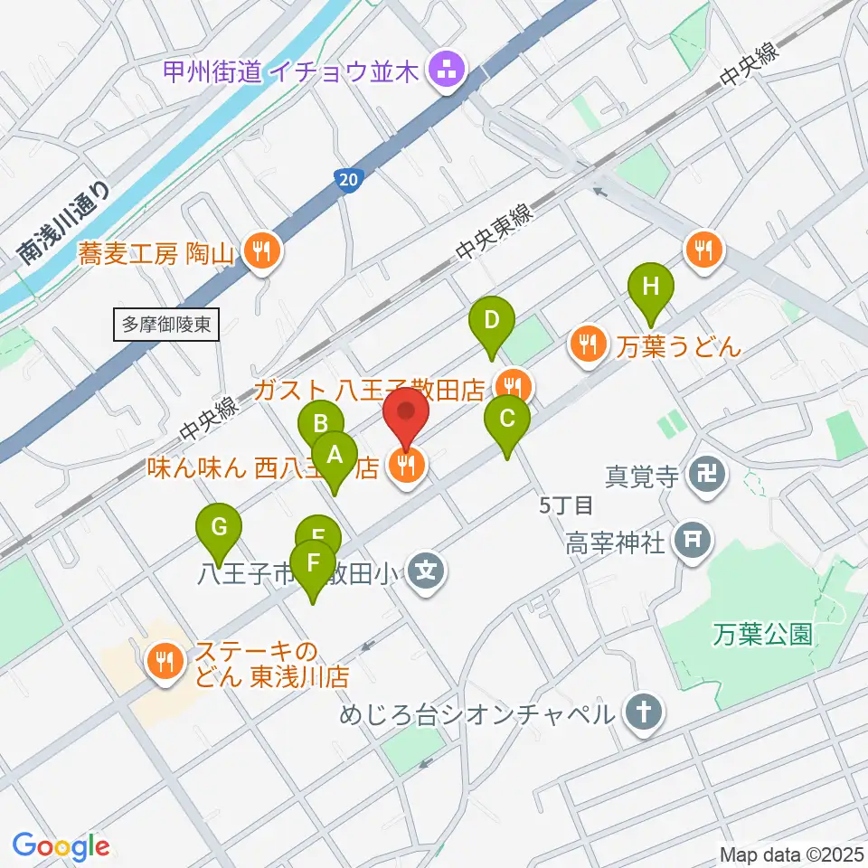 おんがく教室ここのね周辺の駐車場・コインパーキング一覧地図