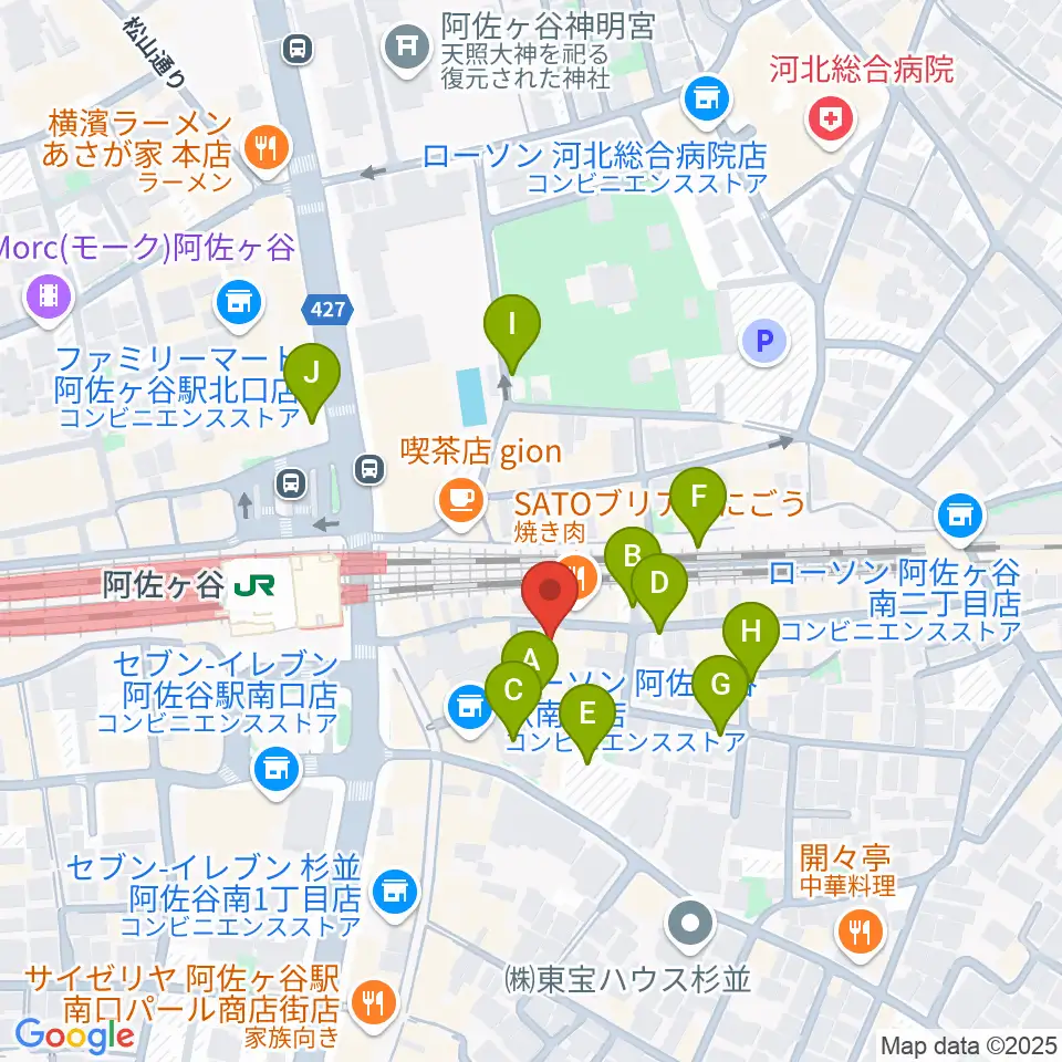 スタジオ音楽館 阿佐ヶ谷周辺の駐車場・コインパーキング一覧地図