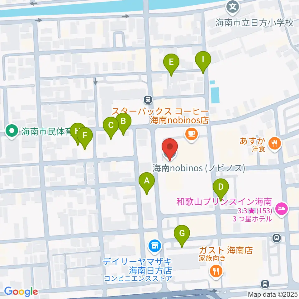海南nobinos周辺の駐車場・コインパーキング一覧地図