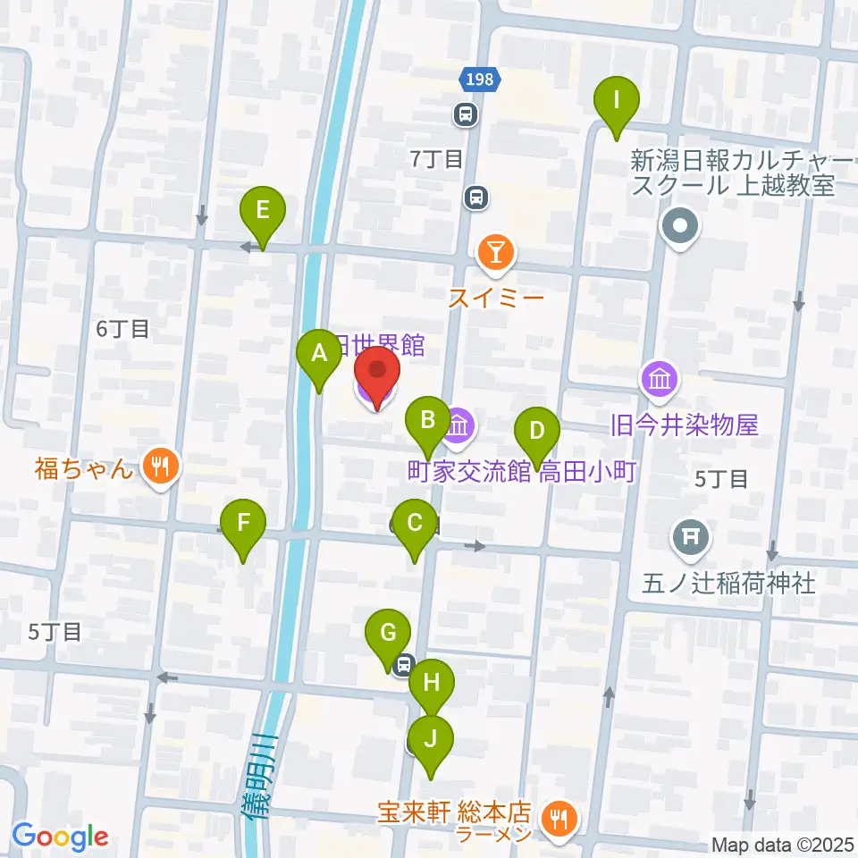 高田世界館周辺の駐車場・コインパーキング一覧地図