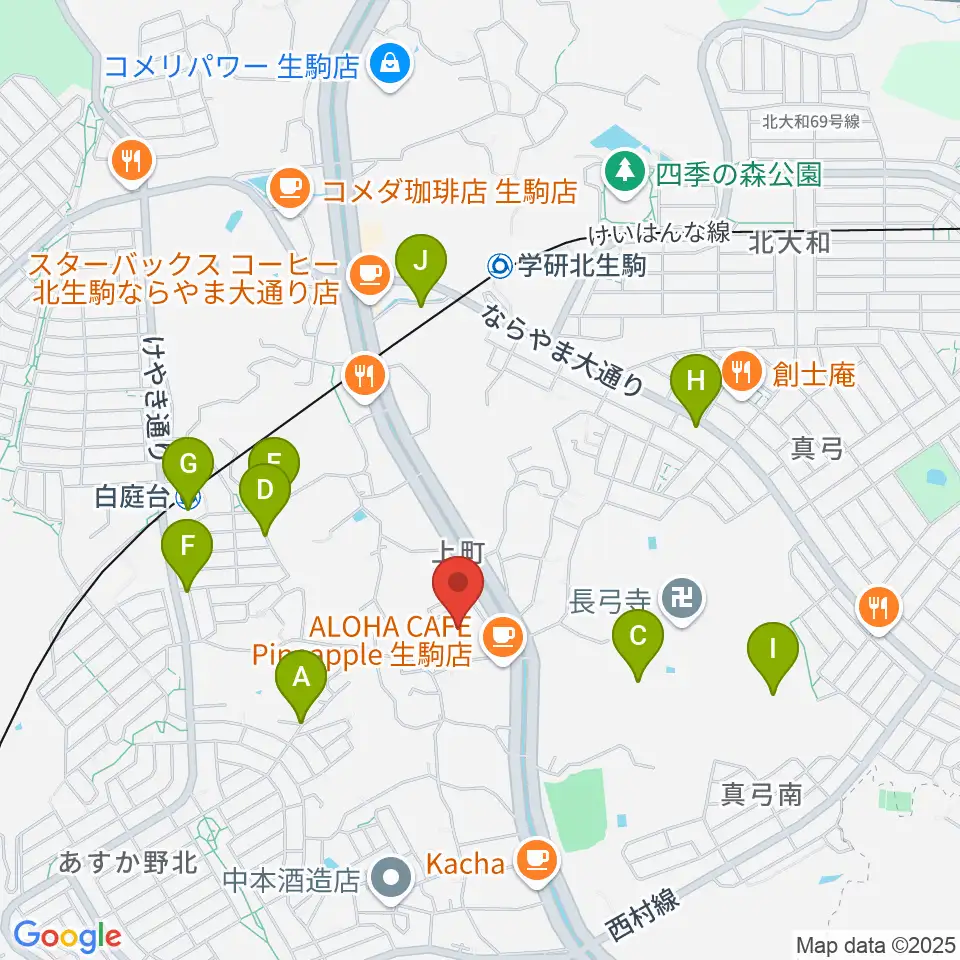 北コミュニティセンター ISTAはばたき周辺の駐車場・コインパーキング一覧地図