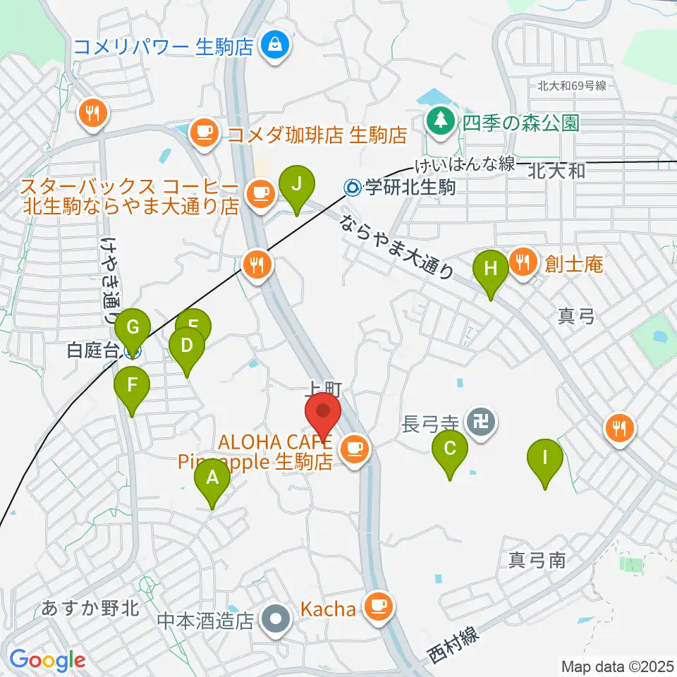 北コミュニティセンター ISTAはばたき周辺の駐車場・コインパーキング一覧地図