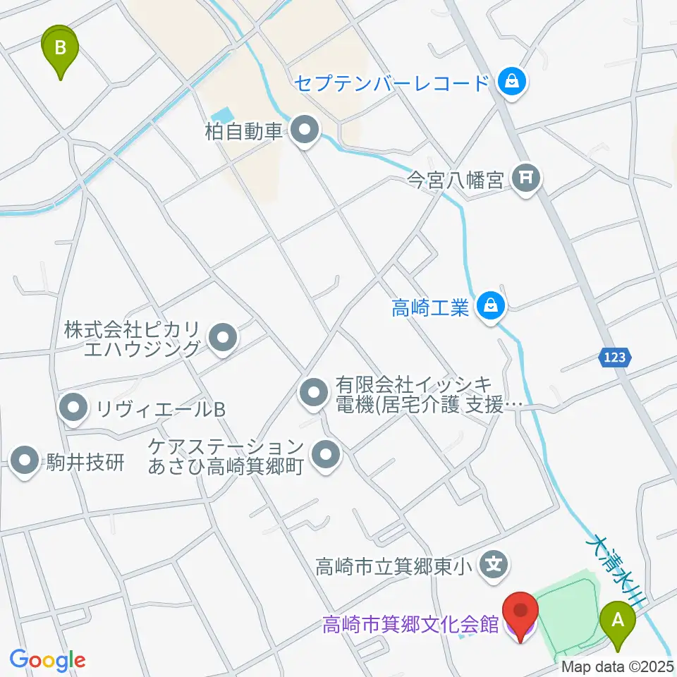 箕郷文化会館周辺の駐車場・コインパーキング一覧地図