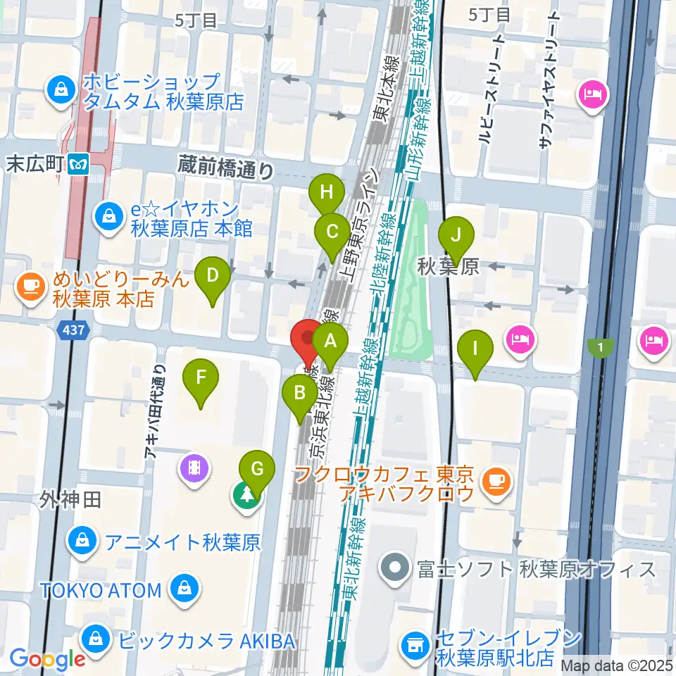 TAIKO-LAB秋葉原周辺の駐車場・コインパーキング一覧地図