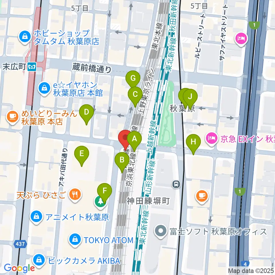 TAIKO-LAB秋葉原周辺の駐車場・コインパーキング一覧地図