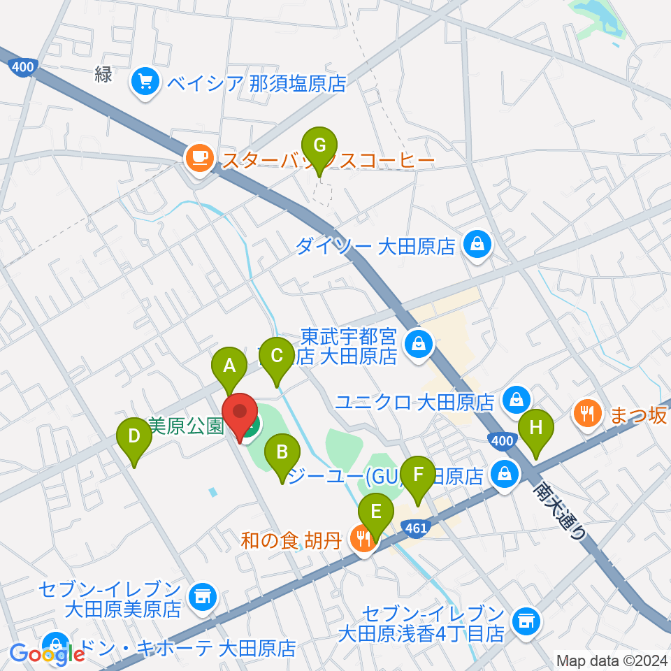 DI STADIUM（美原公園陸上競技場）周辺の駐車場・コインパーキング一覧地図