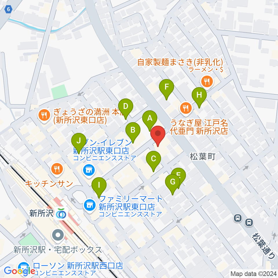 ワイワイミュージックスタジオ新所沢店周辺の駐車場・コインパーキング一覧地図