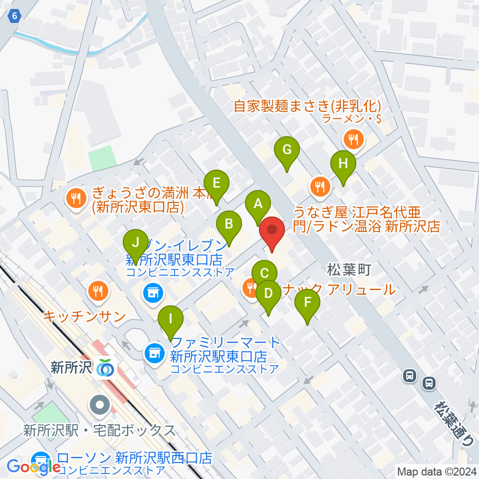 ワイワイミュージックスタジオ新所沢店周辺の駐車場・コインパーキング一覧地図