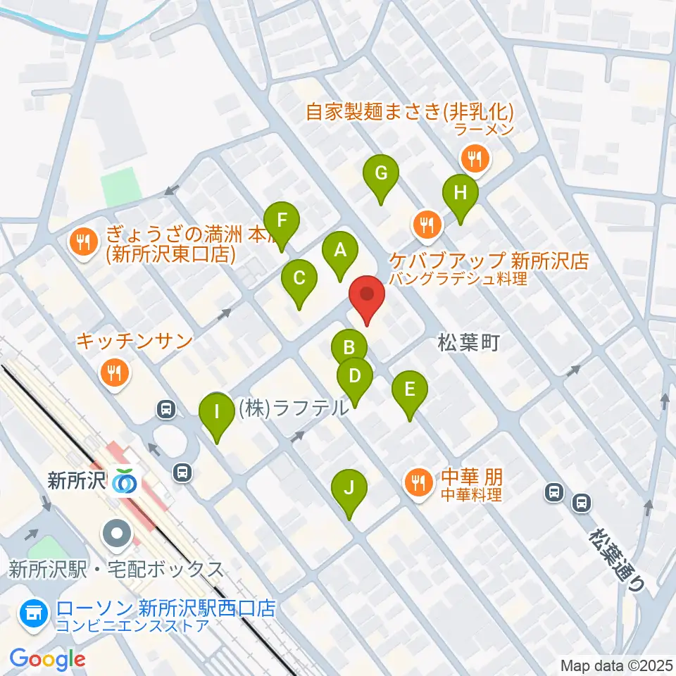Y.Y Music Studio 新所沢店周辺の駐車場・コインパーキング一覧地図
